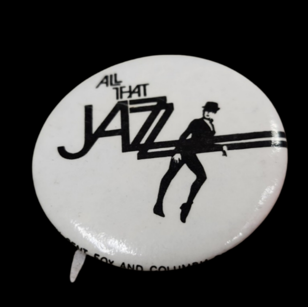Vintage ALL THAT JAZZ button pin. Dated 1979. Authentic.